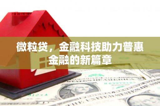荷塘微粒贷，金融科技助力普惠金融的新篇章