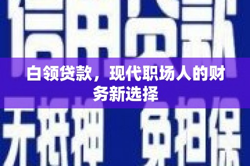 双清白领贷款，现代职场人的财务新选择