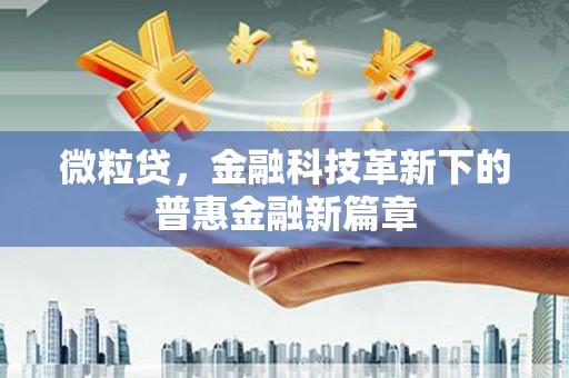 圣安多尼堂区微粒贷，金融科技革新下的普惠金融新篇章