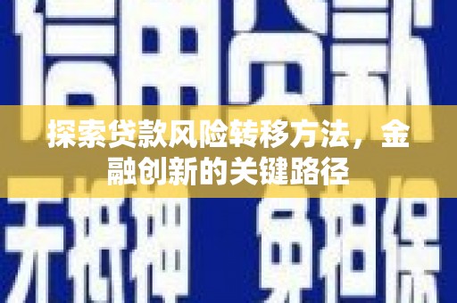 崇仁探索贷款风险转移方法，金融创新的关键路径