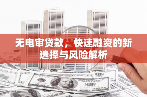 达日无电审贷款，快速融资的新选择与风险解析